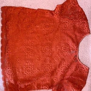 Burned orange see through blouse